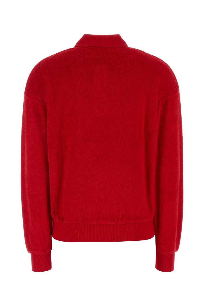 Red Terry Fabric Polo Shirt 003 Exterior: Cotton Polyester