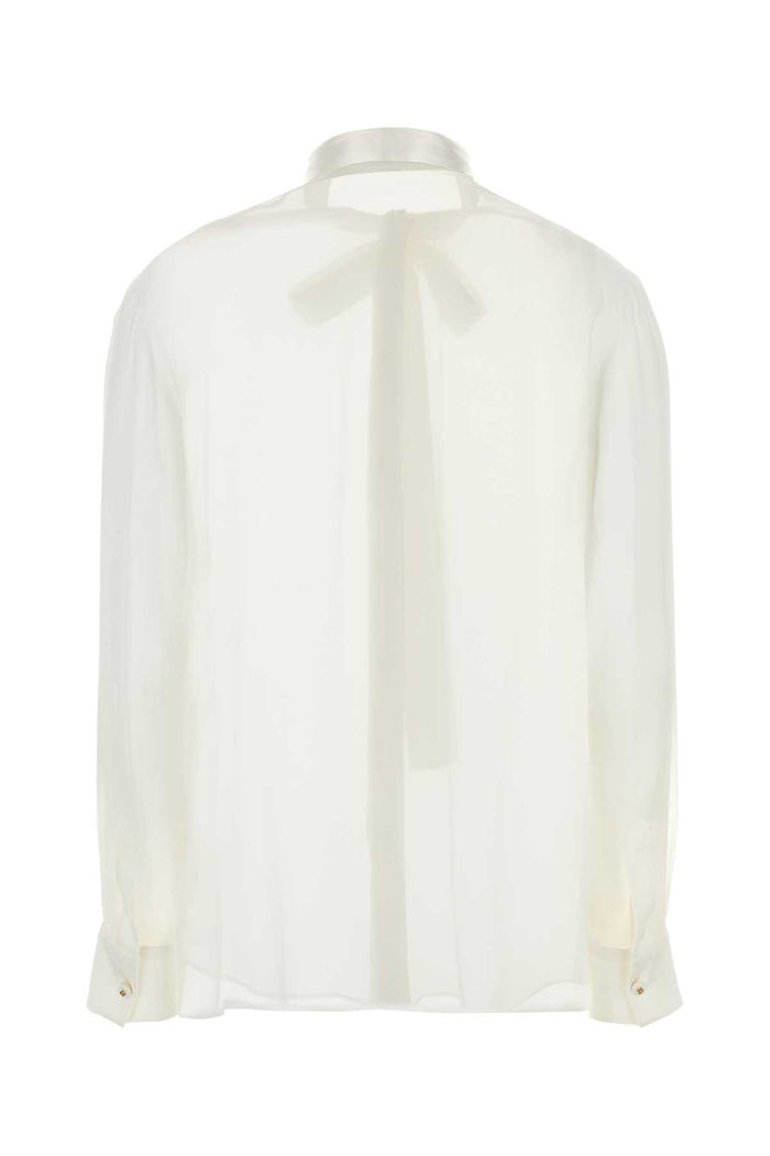 White Silk Shirt Biancoottico Exterior: Camicie