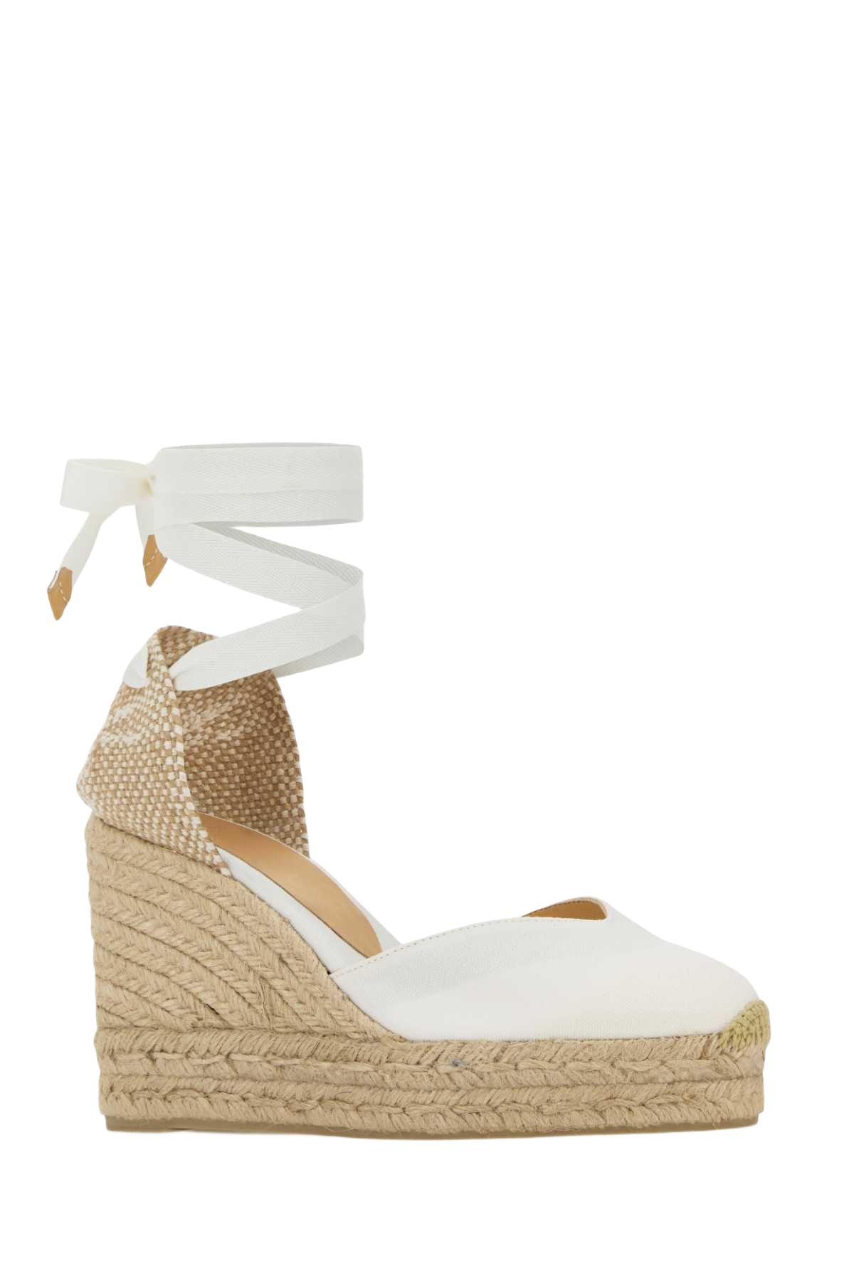 White Canvas Chiara Wedges Blanco Espadrillas