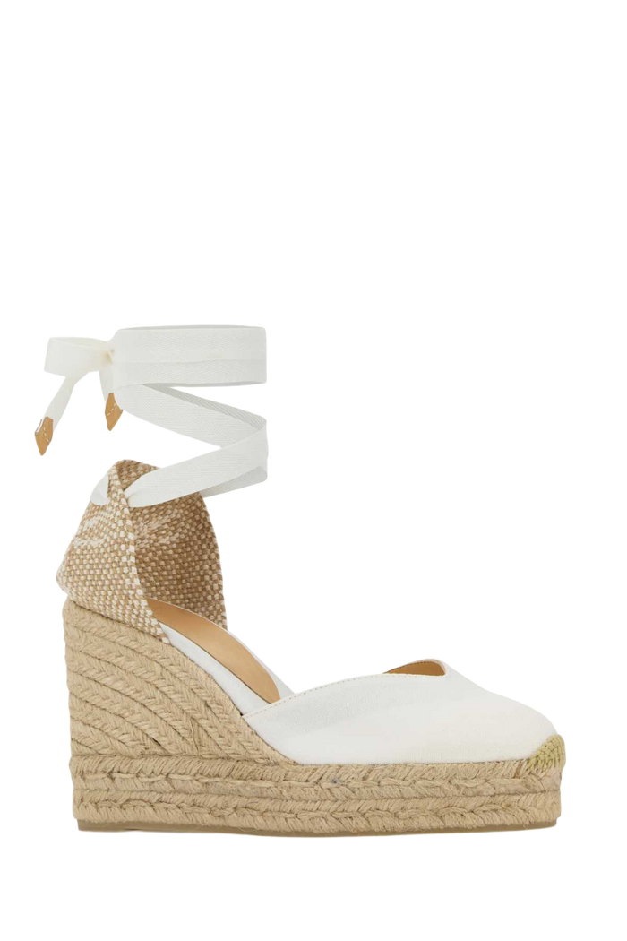 White Canvas Chiara Wedges Blanco Espadrillas
