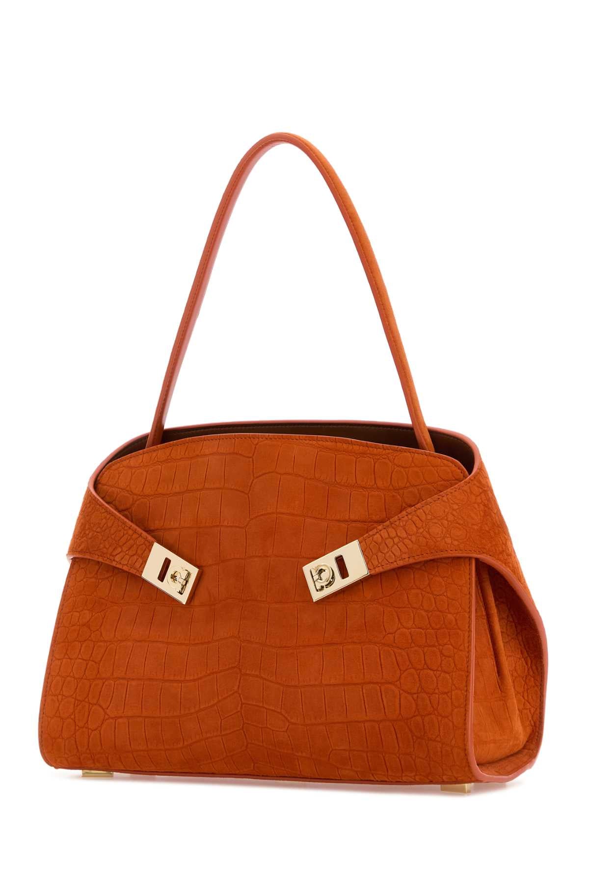 Orange Suede Medium Hug Soft Shoulder Bag Lightsienanaturalerstlightsiena Borse A Mano
