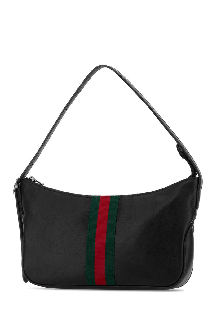 Black Leather Small Lunetta Shoulder Bag Blackvrv Borse A Mano