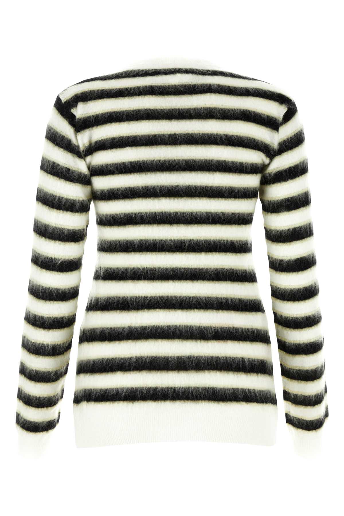 Embroidered Wool Sweater Alabaster Exterior: Virgin Maglieria