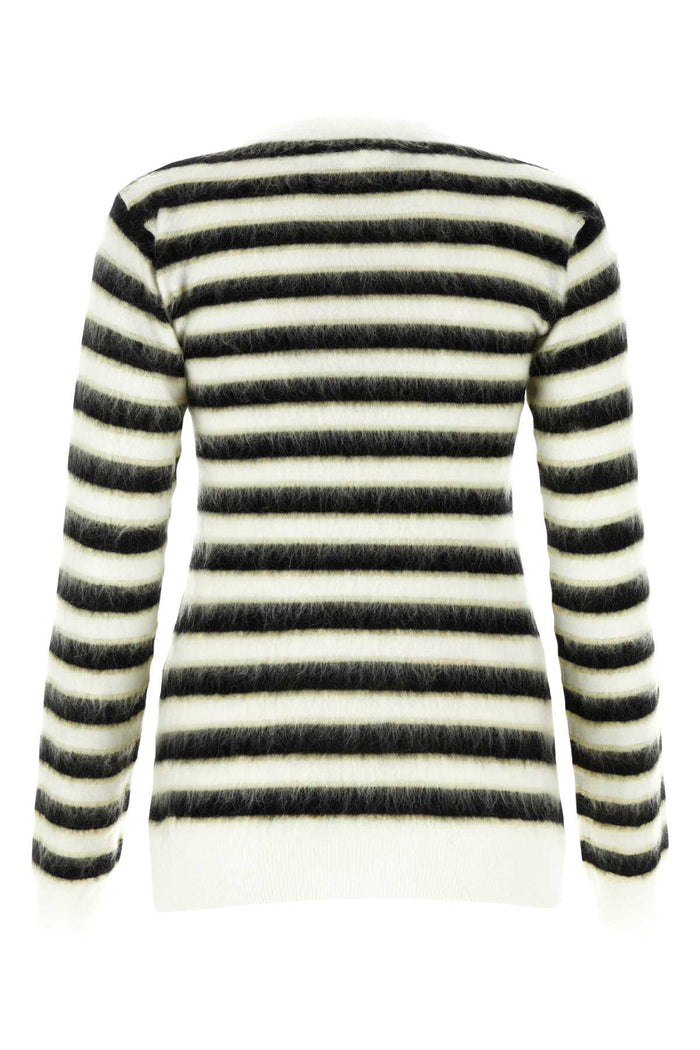 Embroidered Wool Sweater Alabaster Exterior: Virgin Maglieria