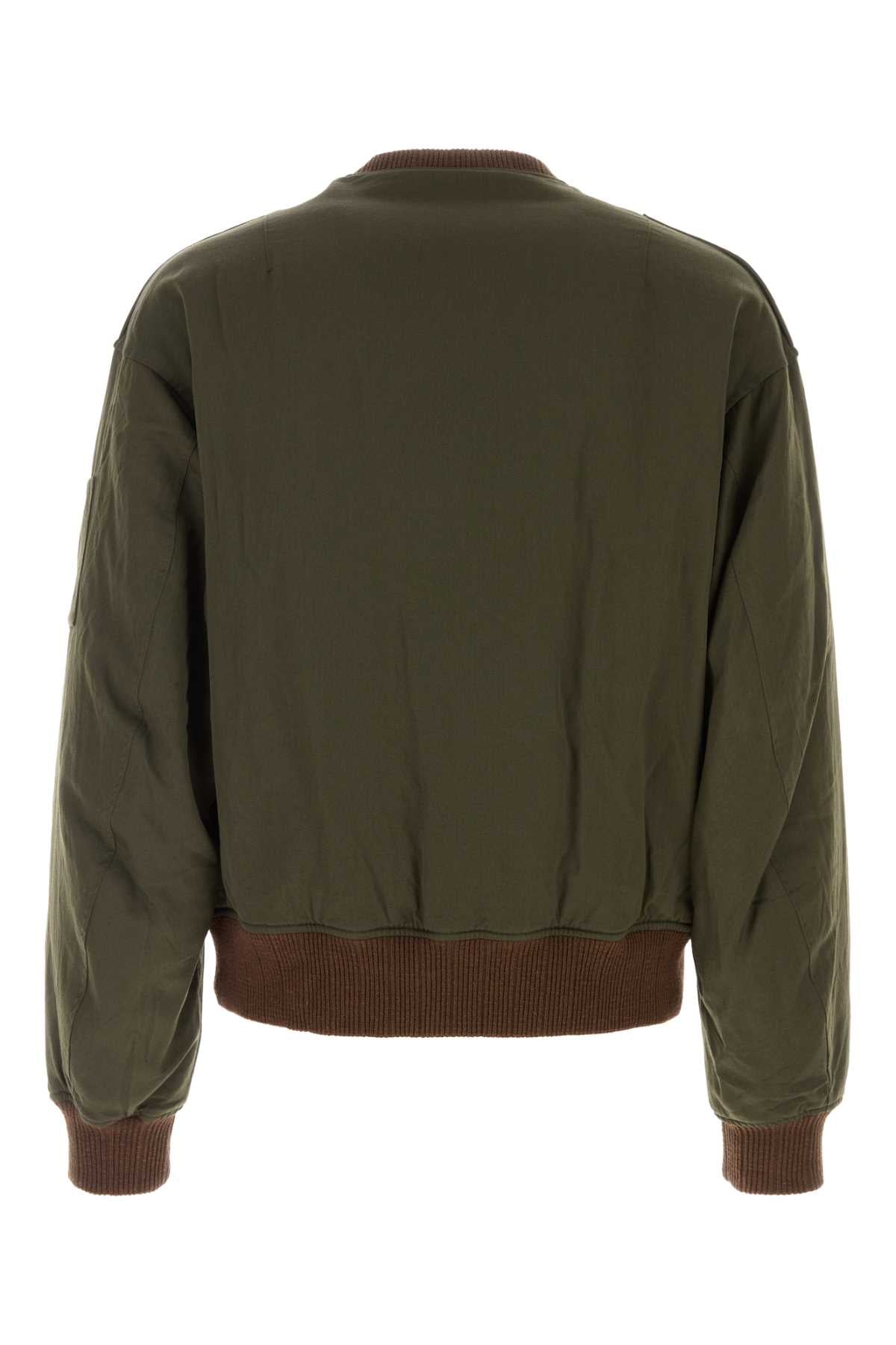 Olive Green Wool Blend Gunner Down Jacket Piumini