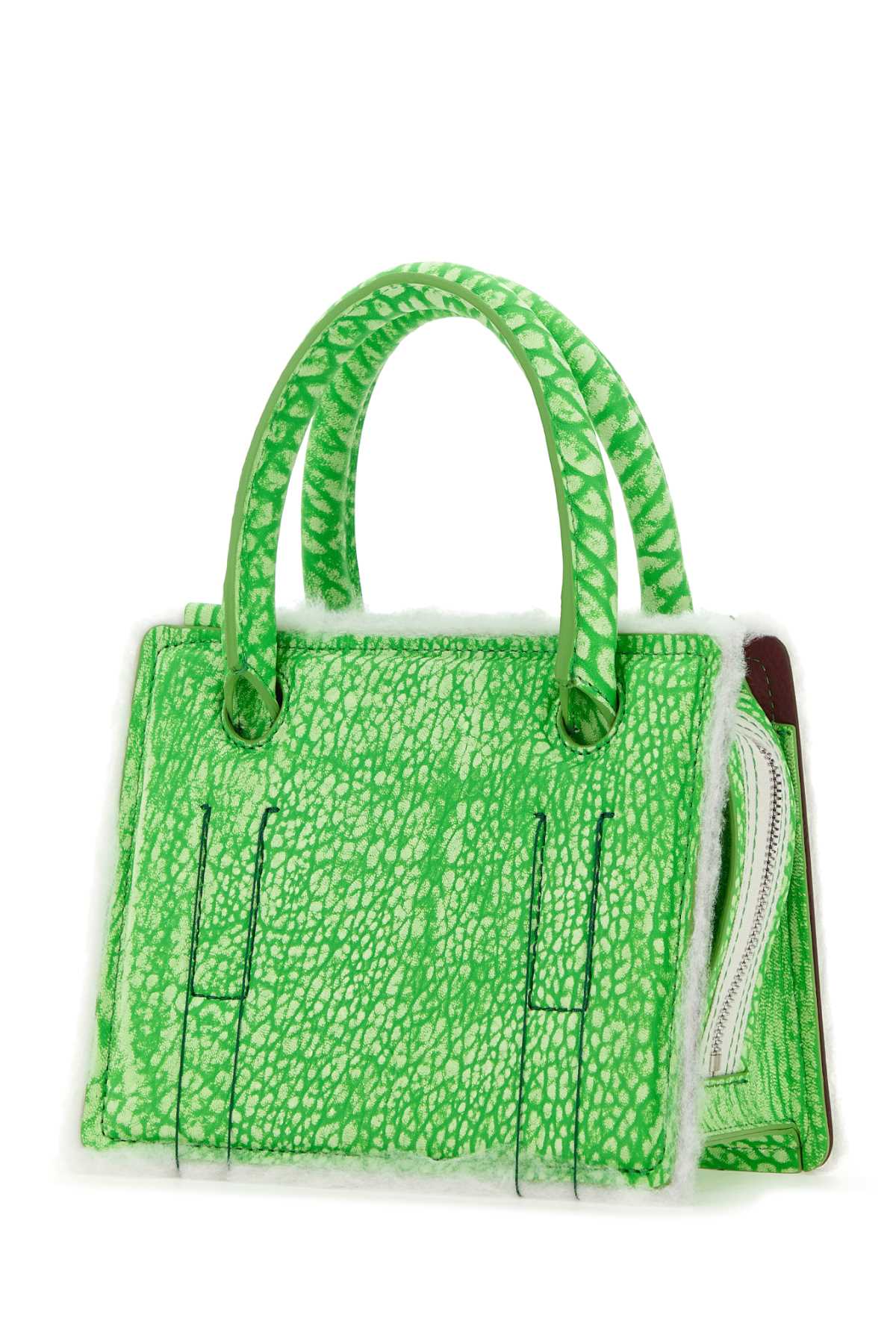 Printed Leather Mini Otto Handbag Grainneon Borse A Mano