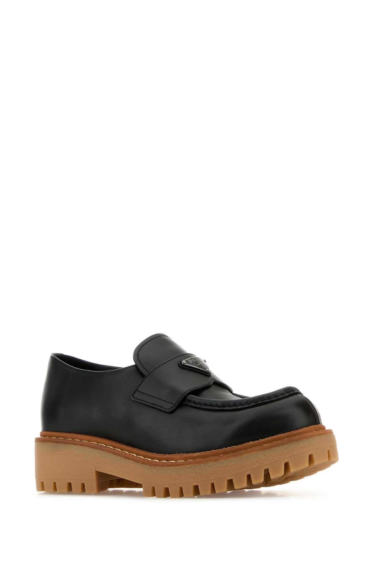Black Leather Loafers Nero Mocassini