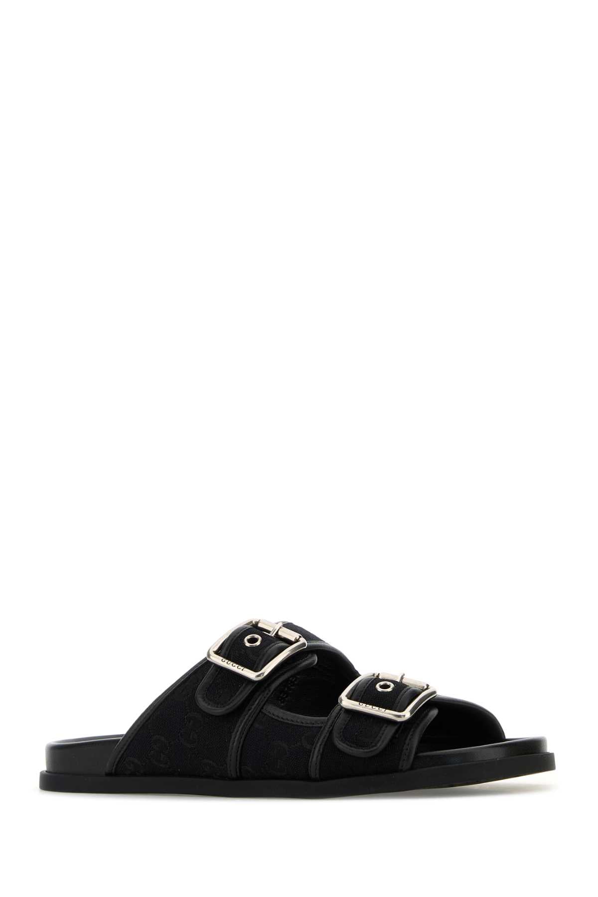 Gg Fabric Slippers Black/black