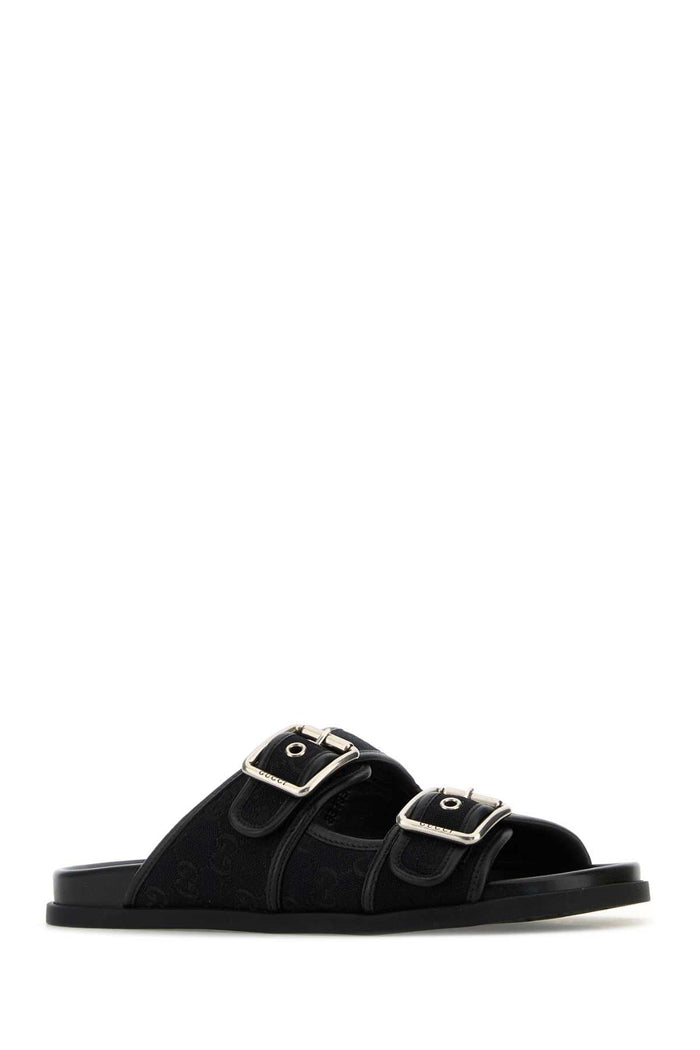 Gg Fabric Slippers Black/black