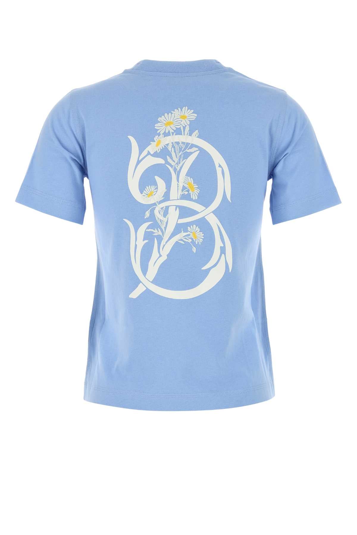 Cerulean Blue Cotton T-Shirt Bubble Exterior