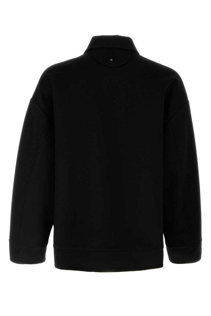 Black Wool Blend Oversize Jacket Nero Giubbini