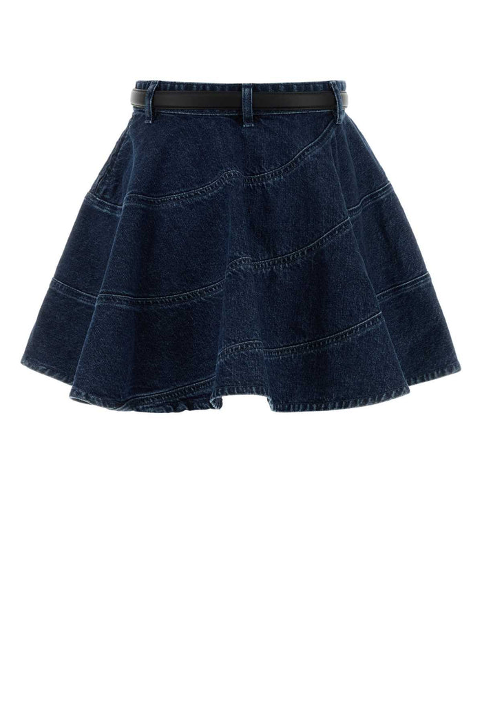 Denim Mini Skirt Jeans Exterior: Cotton