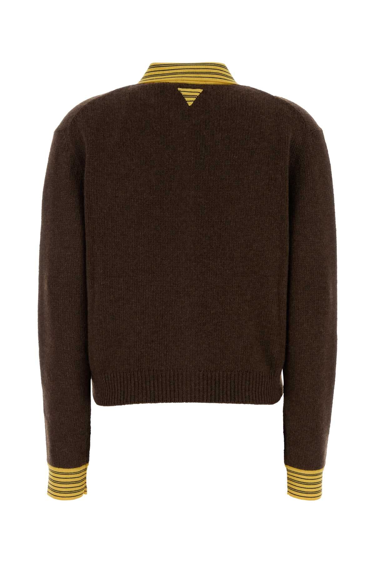 Brown Cashmere Blend Cardigan Cacao Maglieria