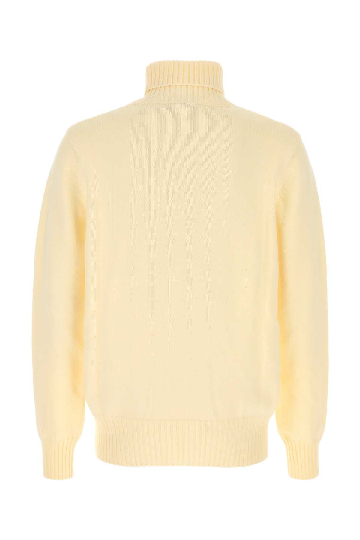Cream Cotton Sweater Ecru Exterior: Maglieria