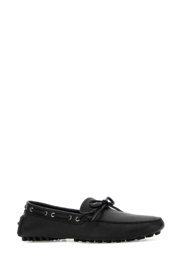 Black Leather Loafers Nero Mocassini