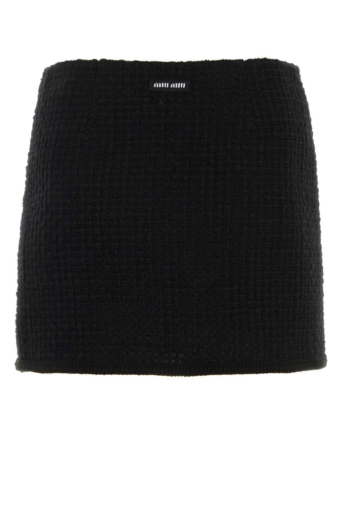 Black Boucle Mini Skirt Nero Pawv Gonne