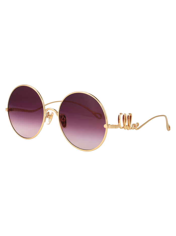 Ch0372s Gold-gold-red Metal Sunglasses