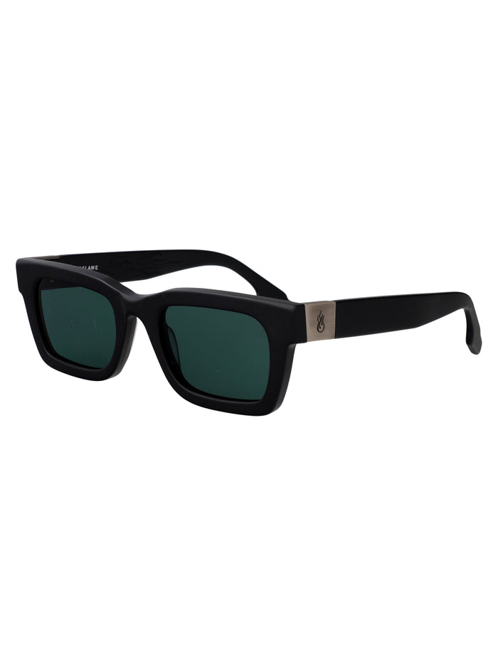 Vs0001sun 003 003-mbk/g15 Matte Black Green Acetate Sunglasses