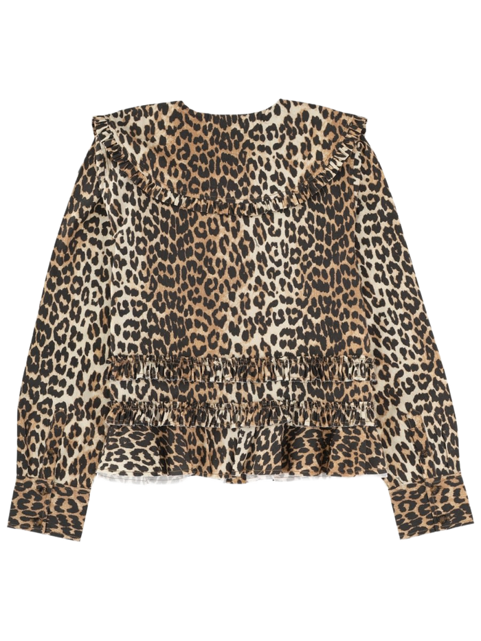 Shirt With Wide Collar Animalier Organic Cotton Elastane
