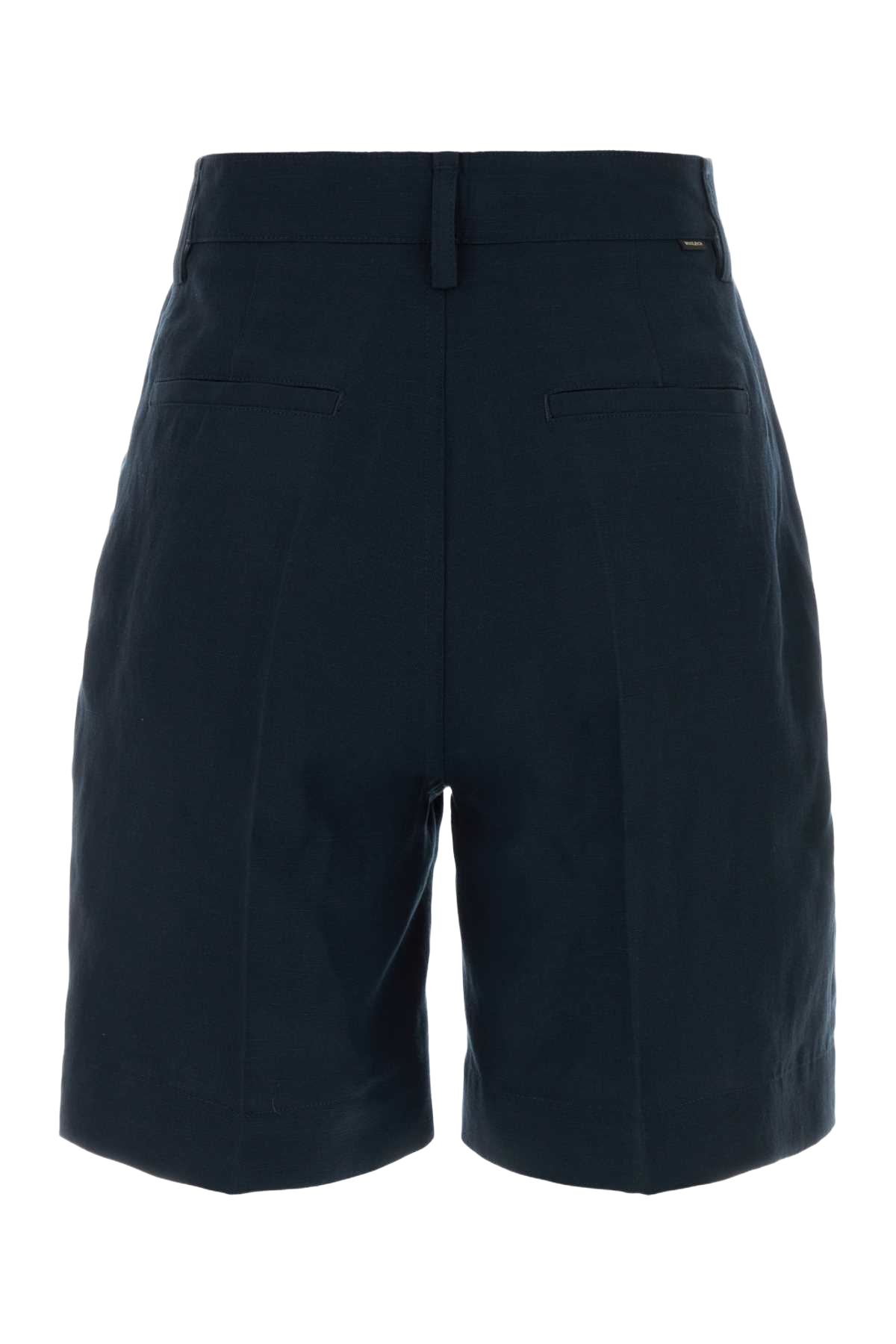 Navy Blue Lyocell Blend Bermuda Shorts Meltonblue Exterior: 26 Linen