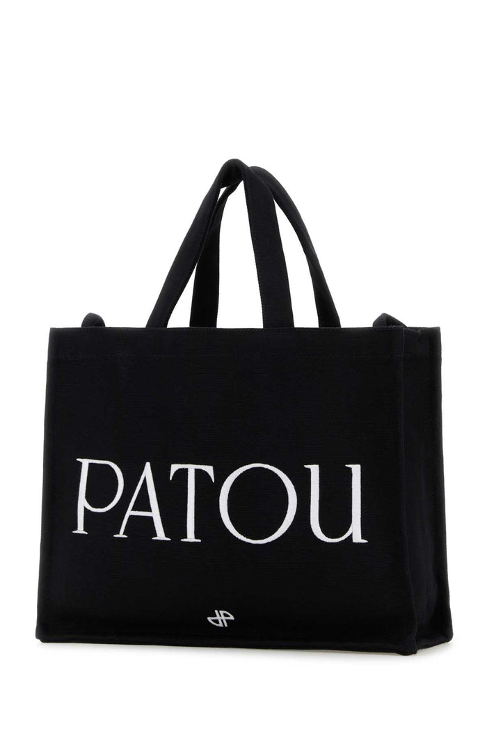 Black Canvas Shopping Bag Exterior: Cotton Borse A Mano