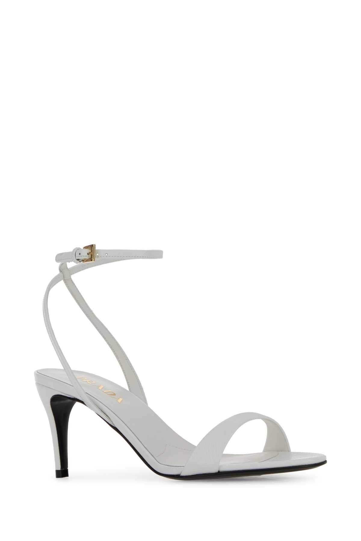 White Leather Sandals Bianco Sandali