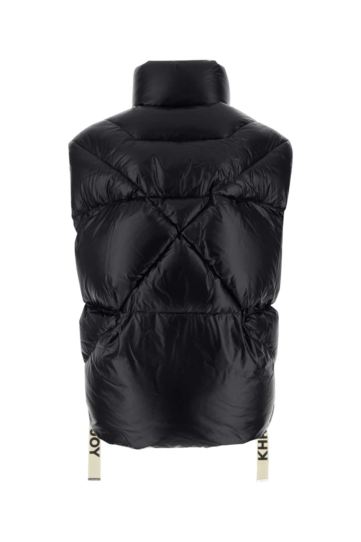 Black Nylon Sleeveless Puff Shiny Down Jacket Piumini
