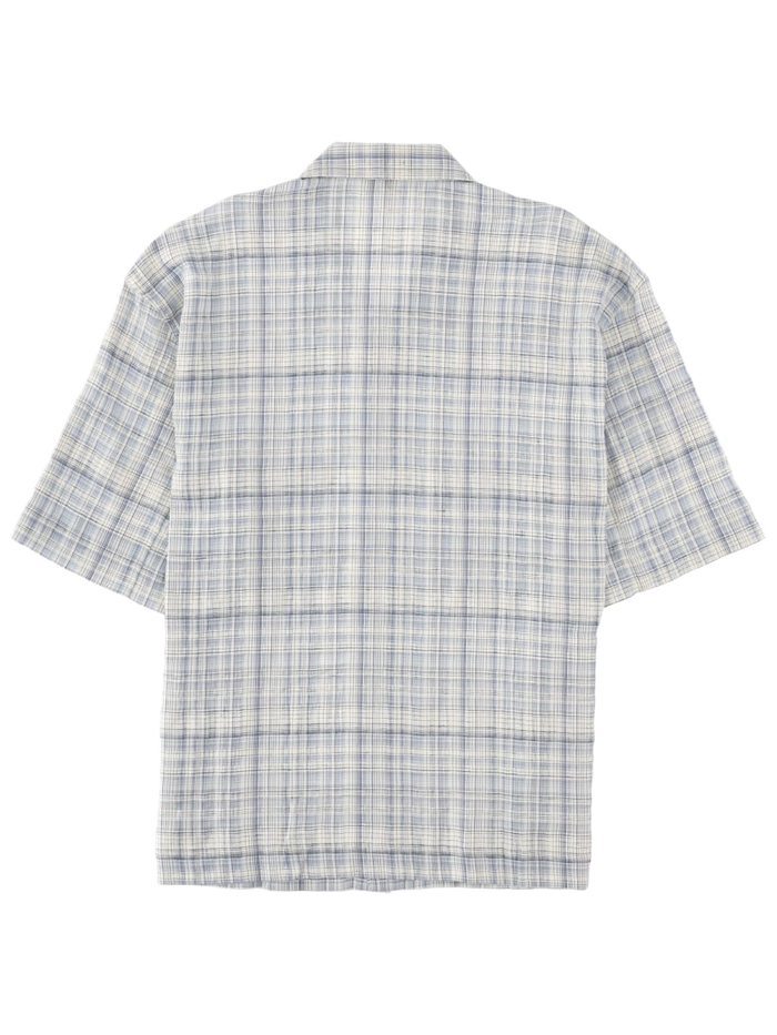 Camicia Adam Blue Cotton Linen Elastane Shirt