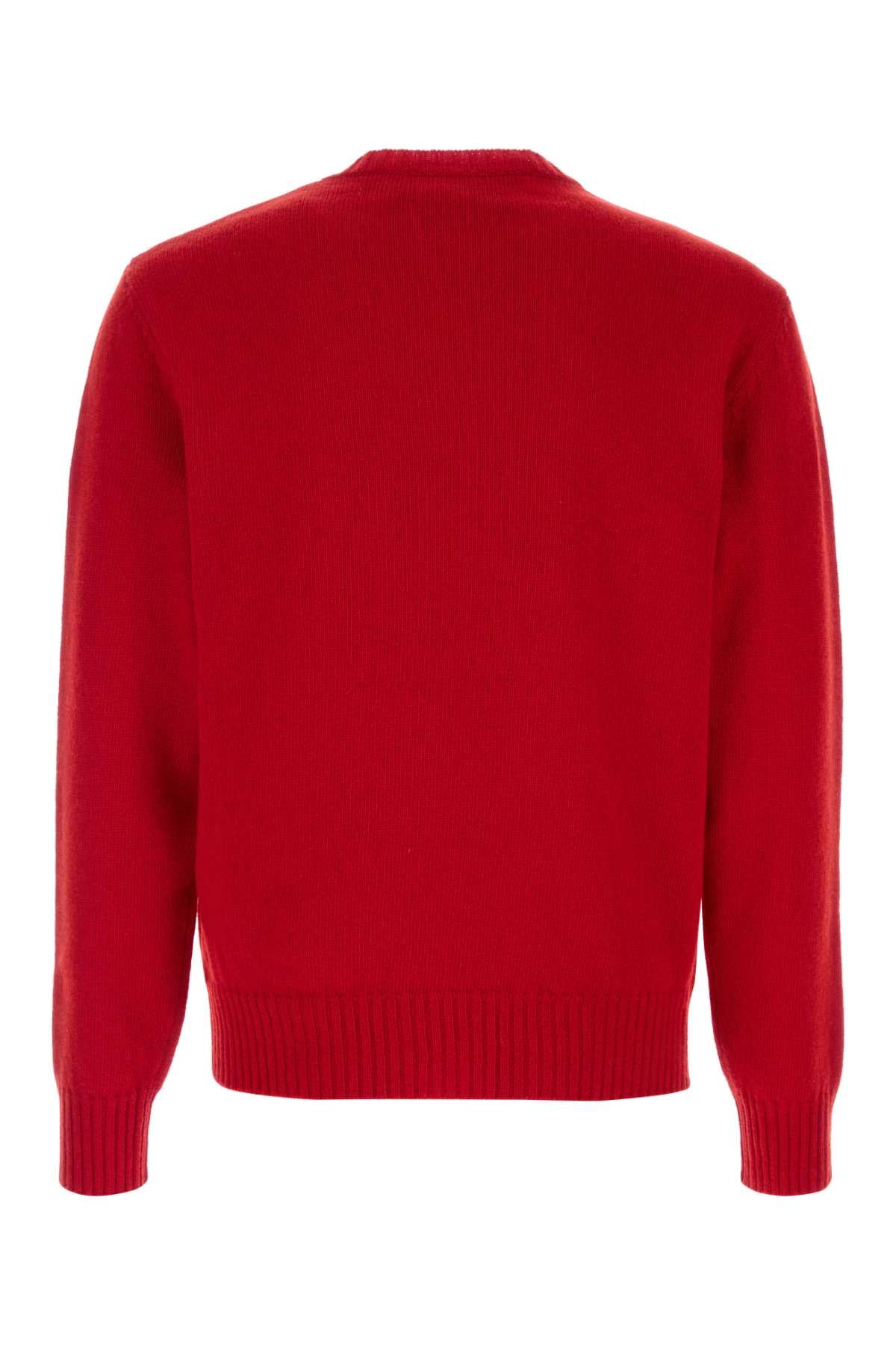 Red Wool Sweater Rosso Virgin Maglie