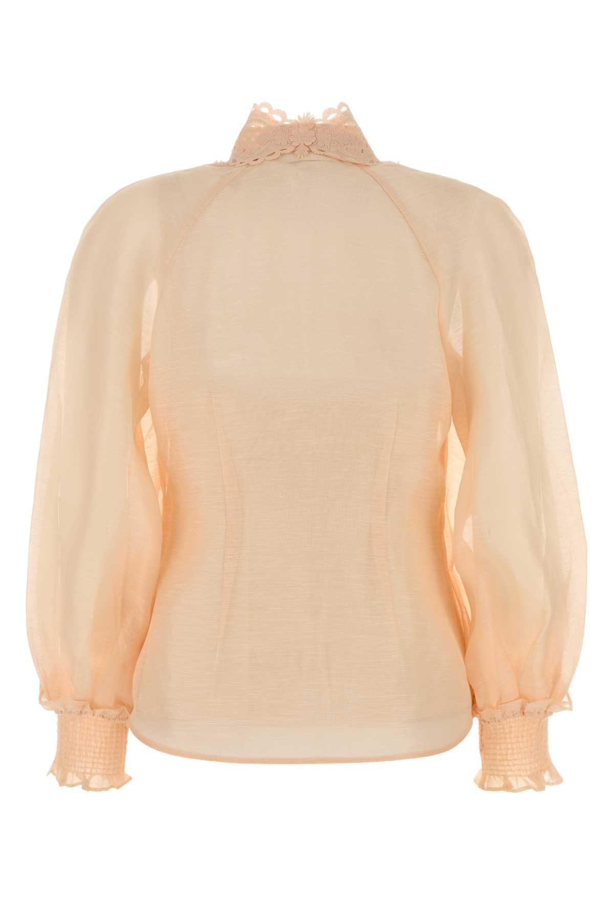 Peach Linen Silk Camicie