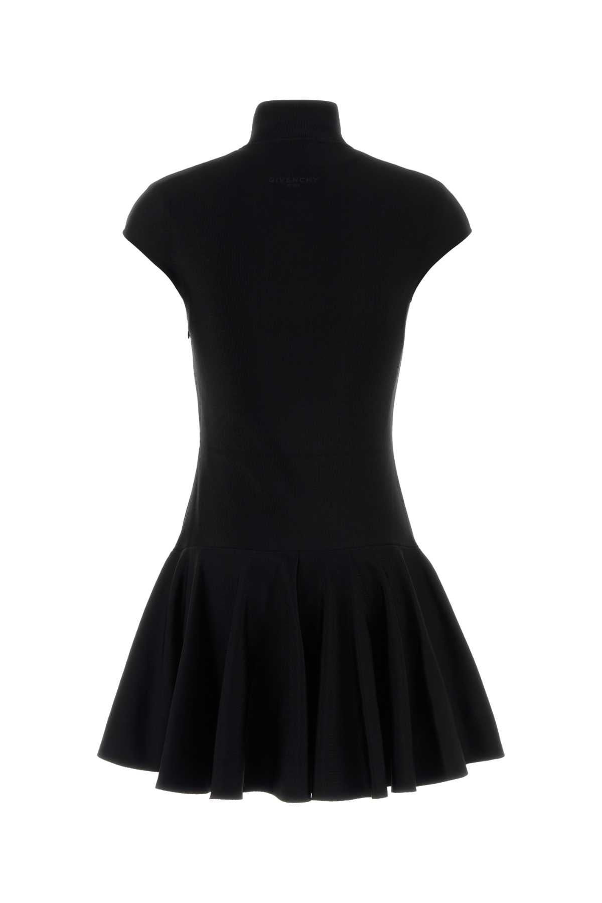 Black Stretch Viscose Blend Mini Dress Abiti