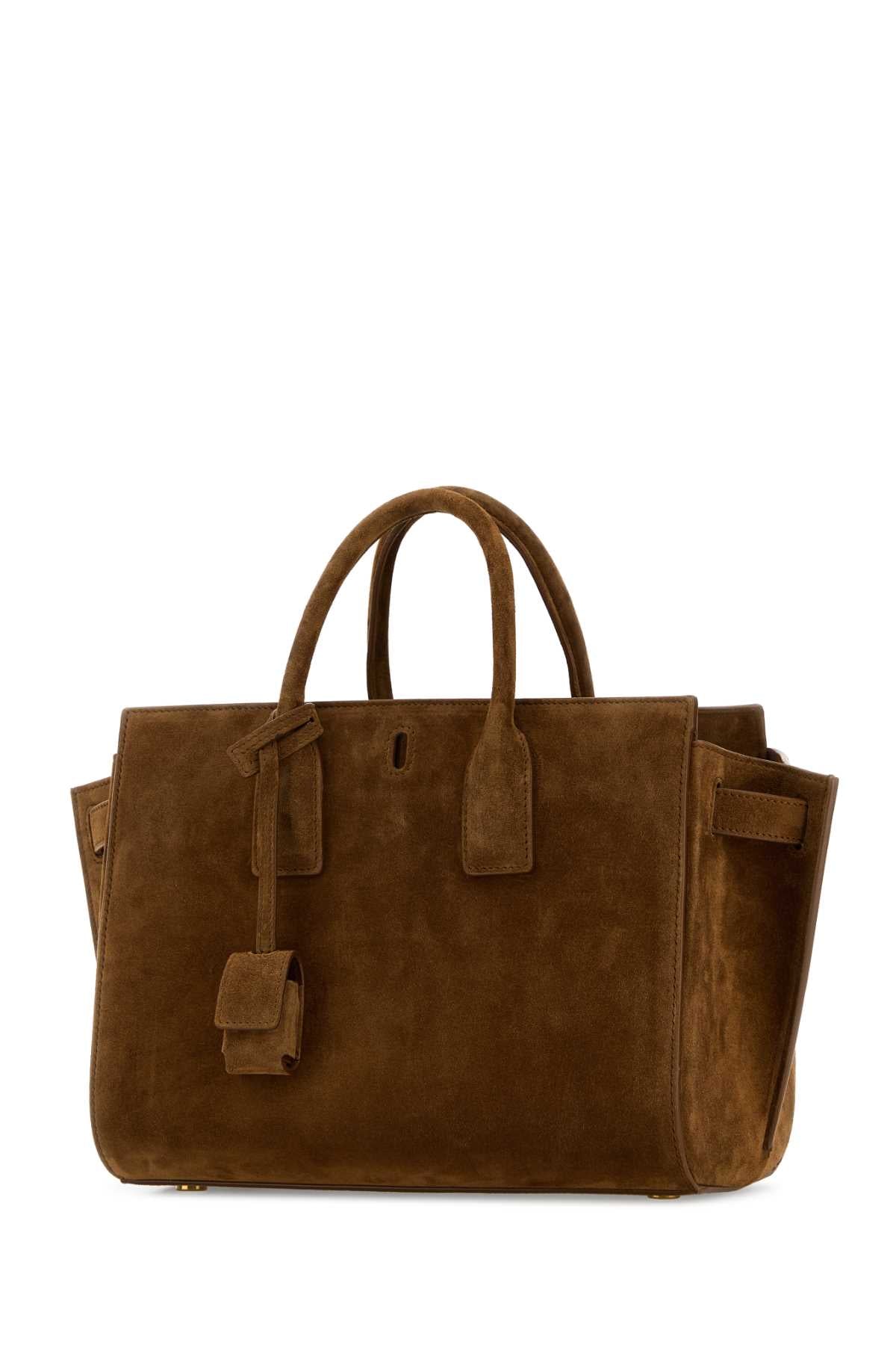 Brown Suede Sac De Jour Handbag Orangecaramelcogna Borse A Mano