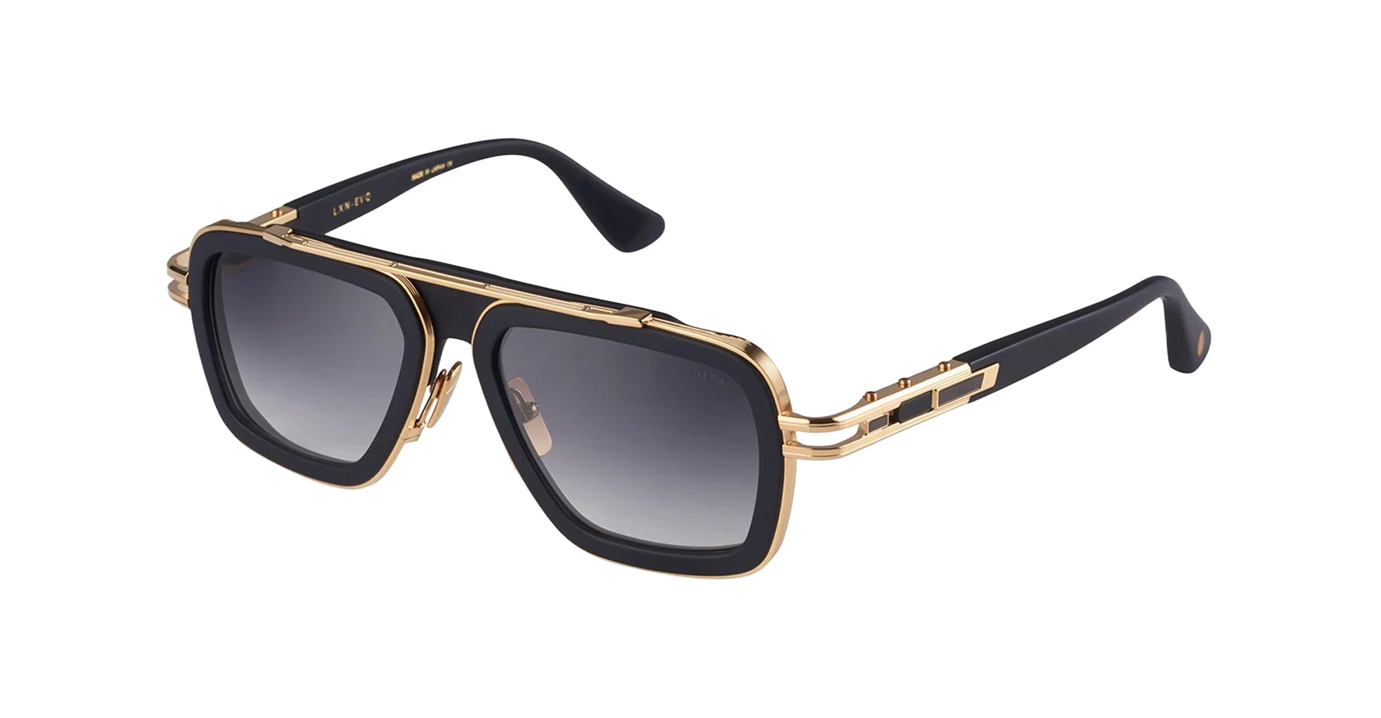 Lxn-Evo - Matte Black Yellow Gold Nd Titanium Sunglasses
