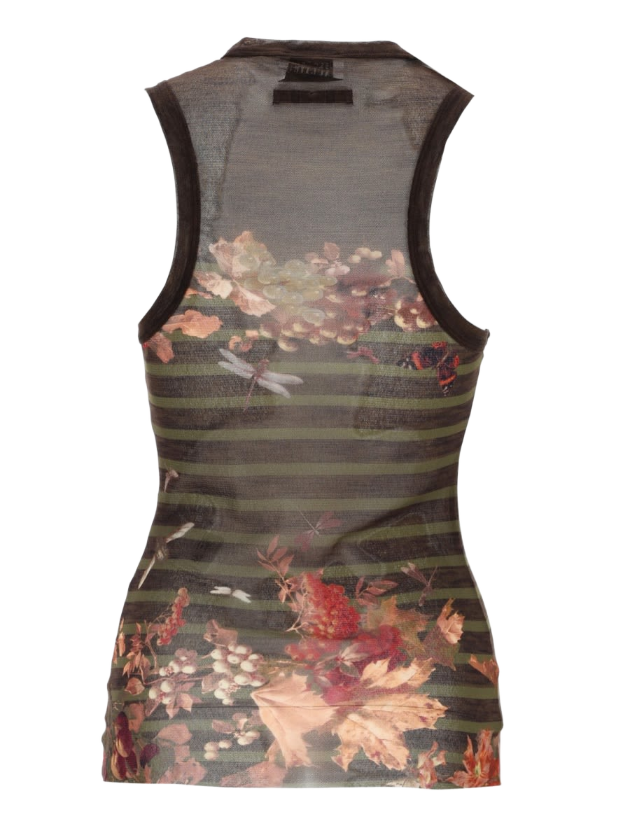 Mariniere Grape Print Top Multicolour Polyamide Tops