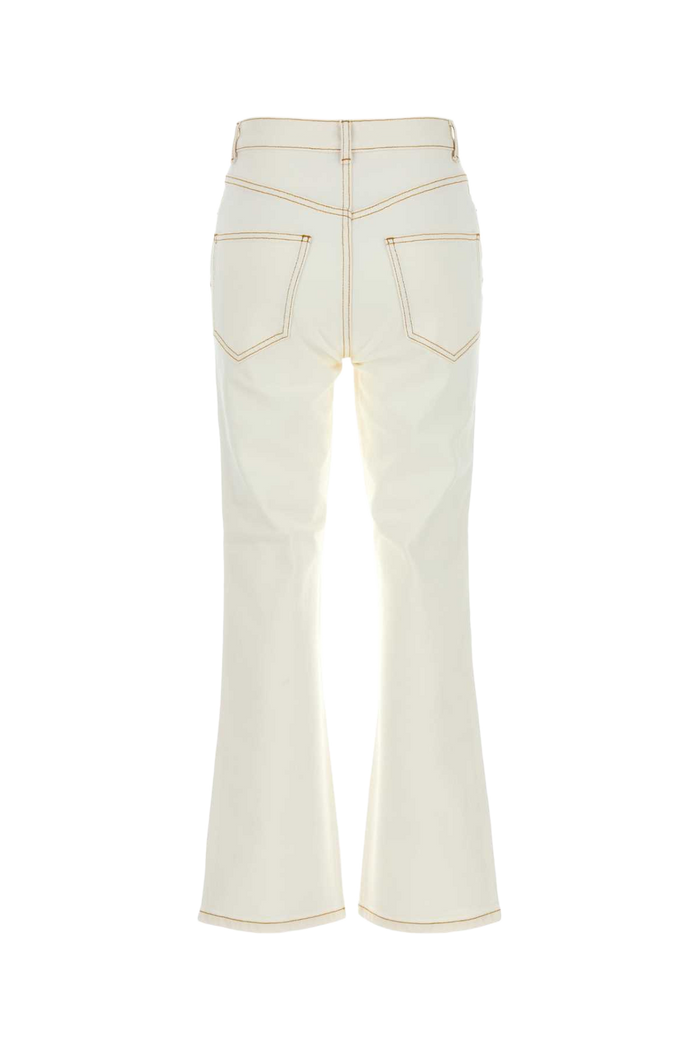 White Denim Jeans Ivory Exterior: Cotton Elastane