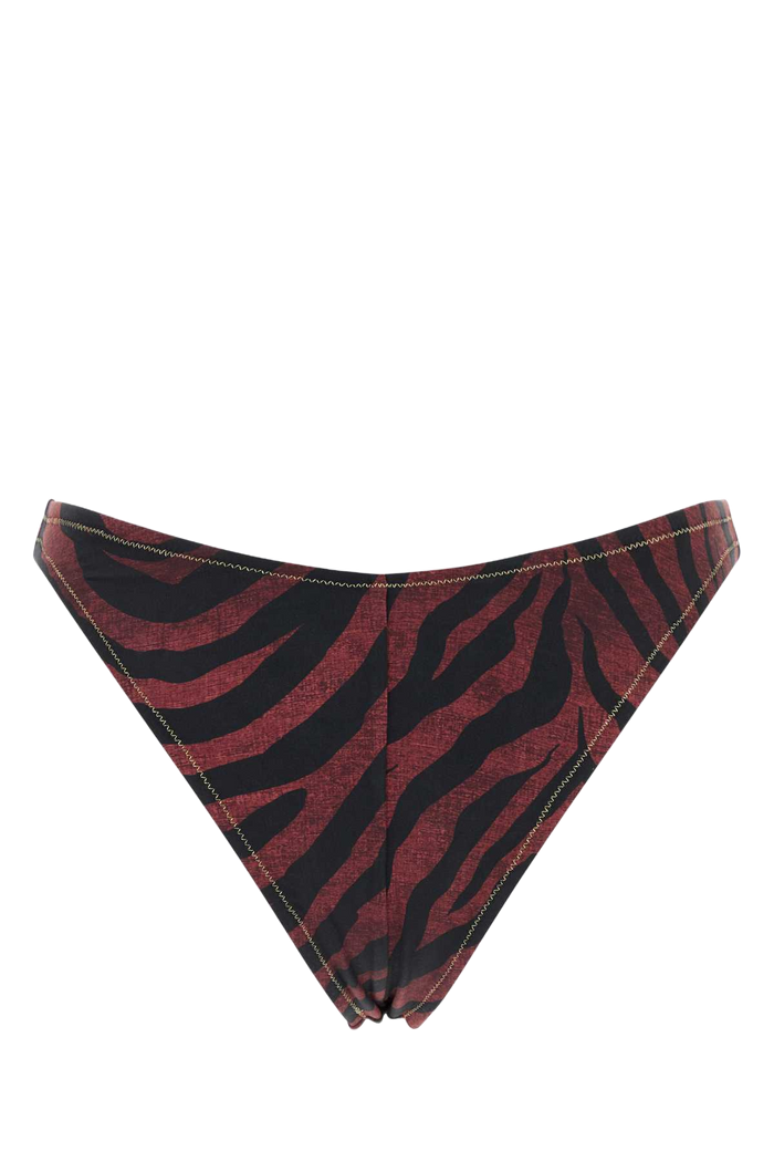 Printed Stretch Nylon Brigitte Bikini Bottom Browntiger Costumi Da Bagno