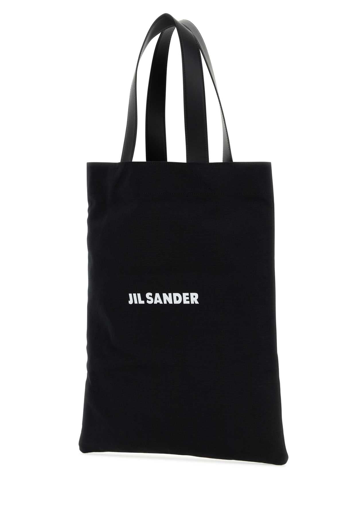 Black Canvas Medium Book Shopping Bag 001 Exterior: Cotton Linen Borse A Mano