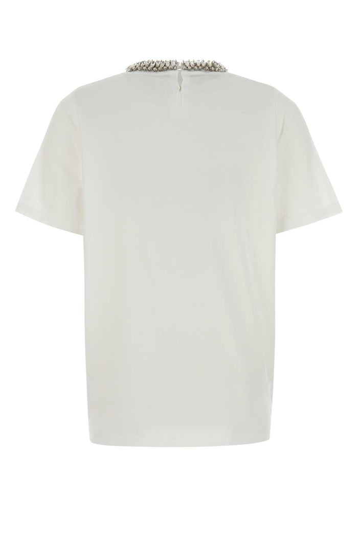 White Cotton T-Shirt Bianco Exterior