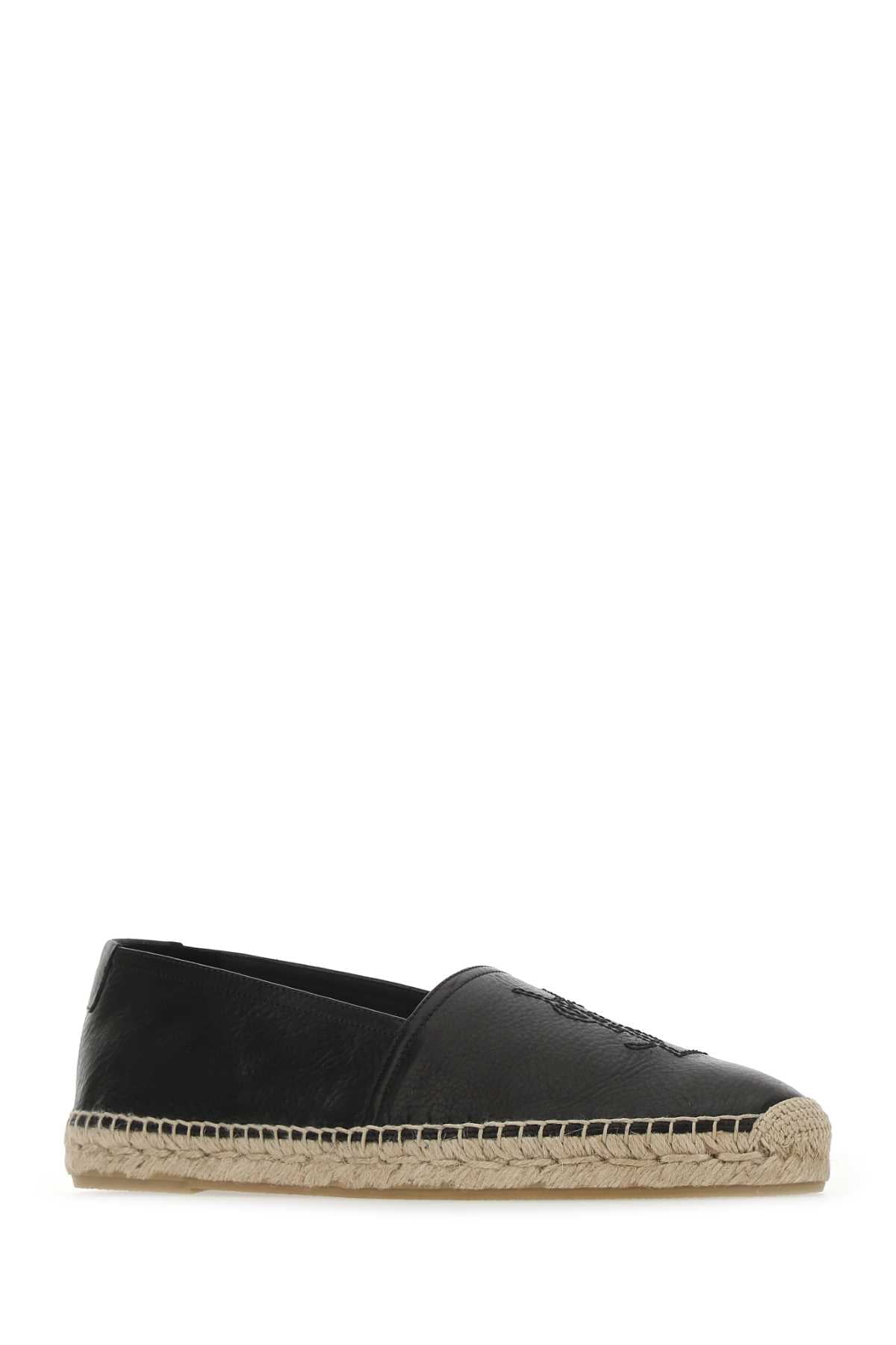 Black Leather Monogram Espadrilles 1000 Espadrillas