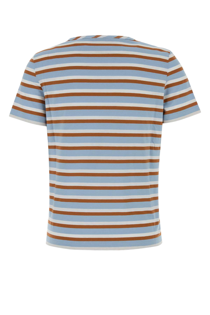 Embroidered Jersey T-Shirt Lightblue Exterior: Cotton