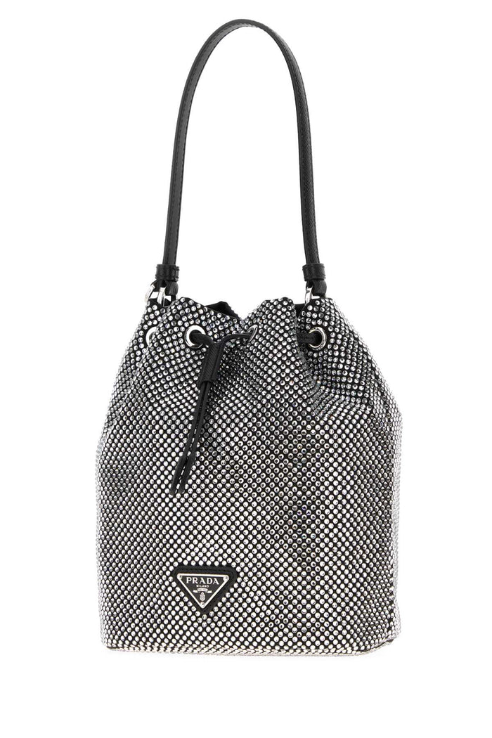 Embellished Satin Bucket Bag Cristal Sevi-cristallo-agnello Borse A Secchiello
