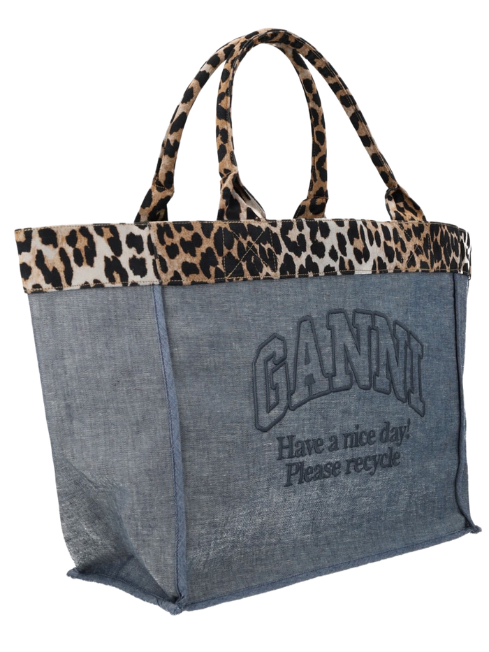 Tote Bag With Logo Denim Handbags