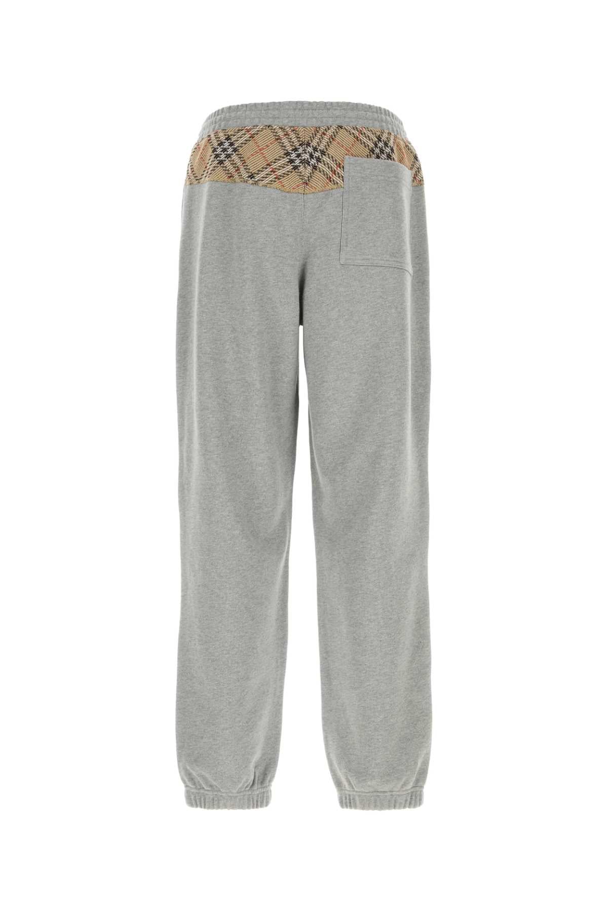 Grey Cotton Joggers Palegreymelange Pantaloni