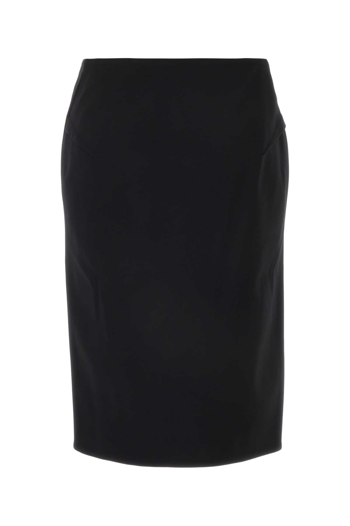 Black Stretch Wool Skirt 1b000 Gonne