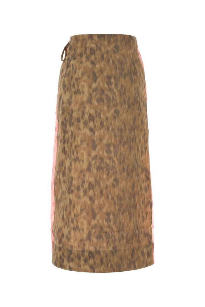 Printed Organza And Stretch Cotton Skirt Lantana Gonne