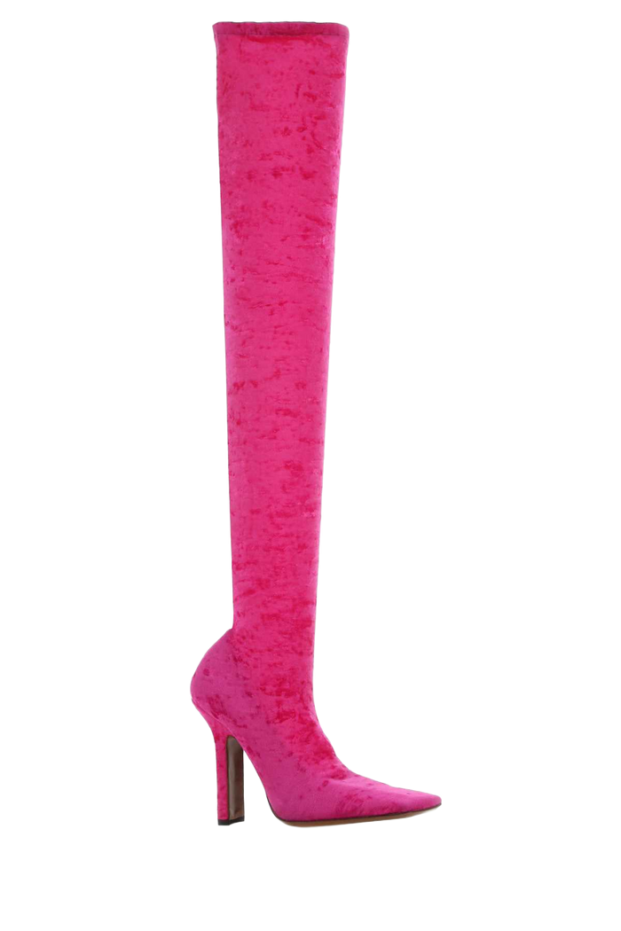 Fuchsia Chenille Boots Pink Stivali