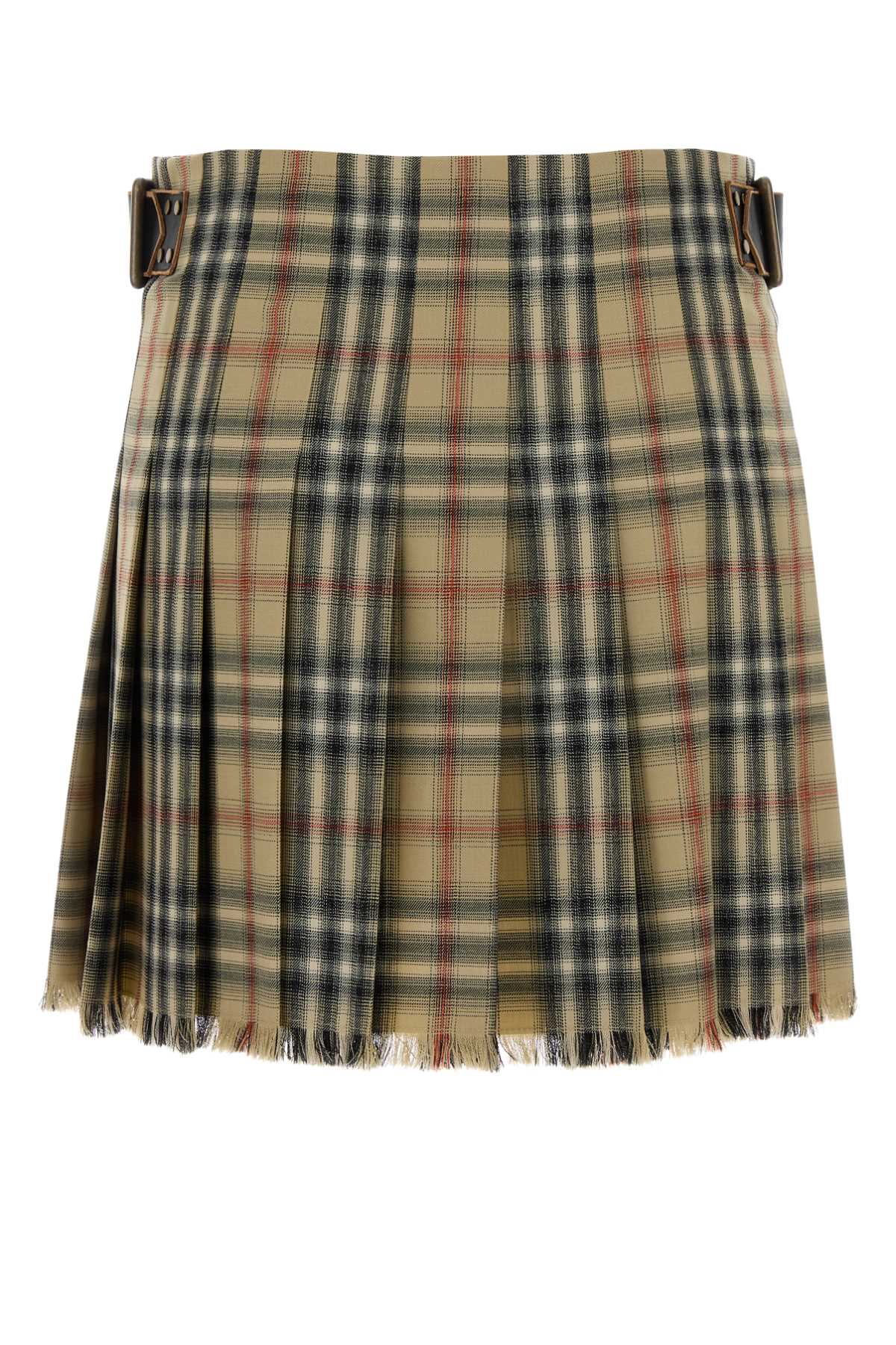 Embroidered Wool Mini Skirt Sand Gonne