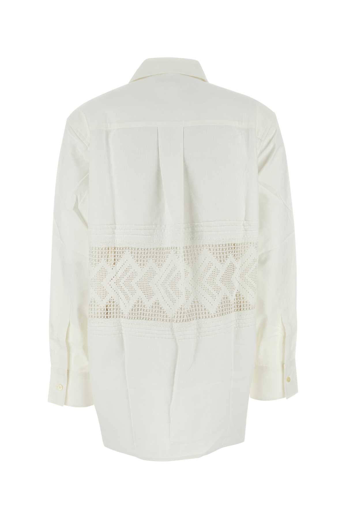 White Cotton Shirt Offwhite Exterior: Camicie