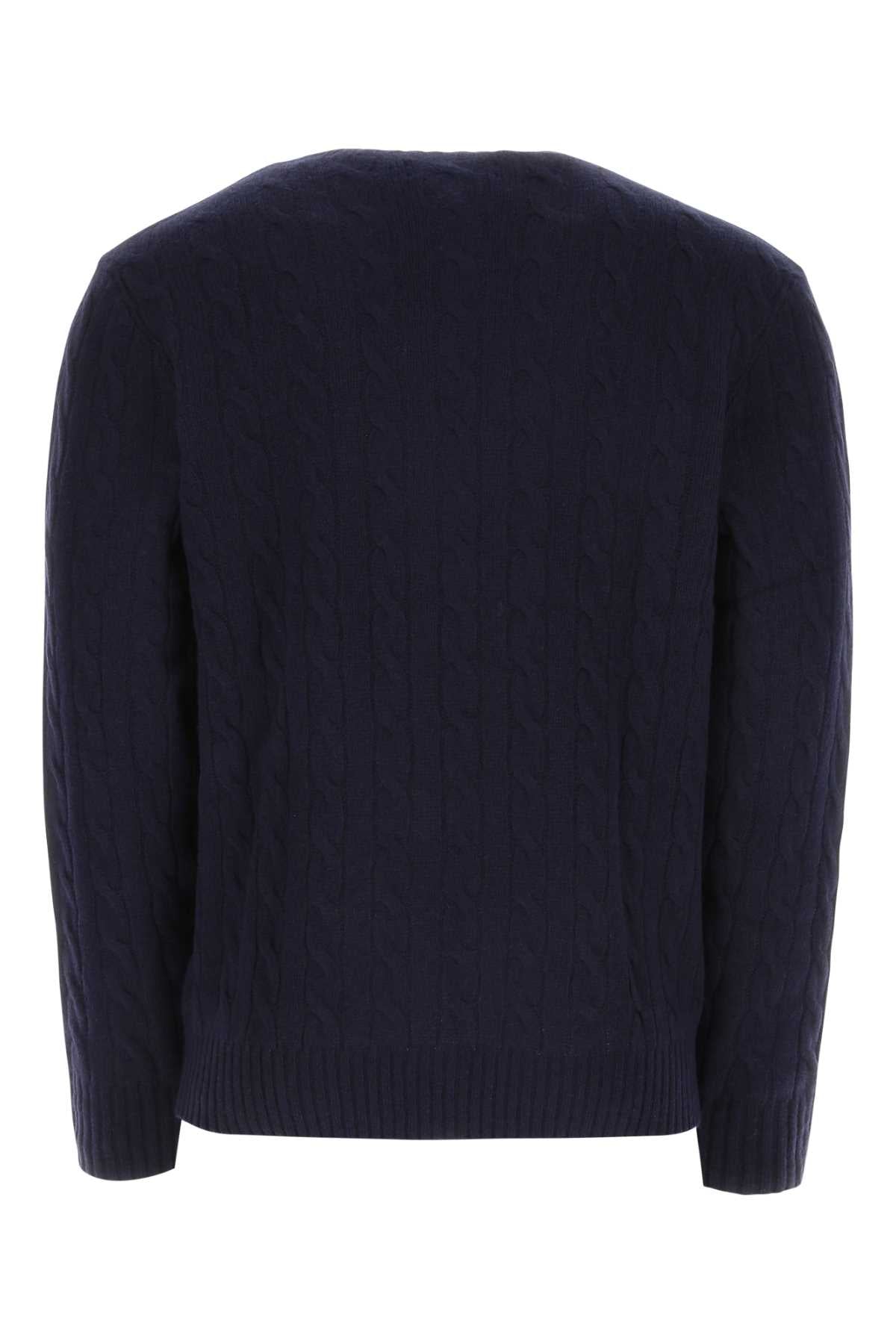 Midnight Blue Wool Blend Sweater 002 Exterior: Cashmere Maglieria