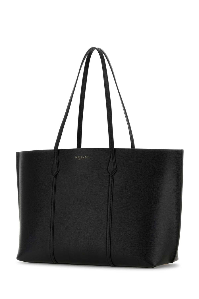 Black Leather Perry Shopping Bag Borse A Mano